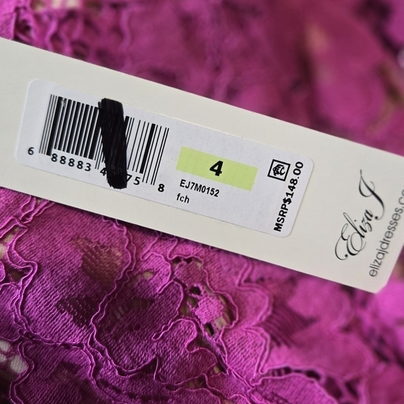 Eliza J. Pink Floral Lace Off-Shoulder Dress 4 NWT Coquette Prom Wedding Event - Picture 5 of 9